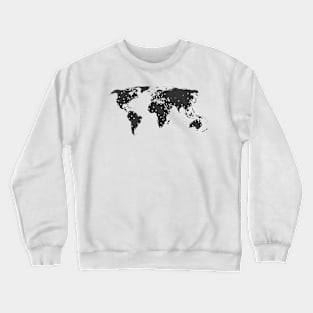 My favorite places (World map) tattoo style sillhouette Crewneck Sweatshirt